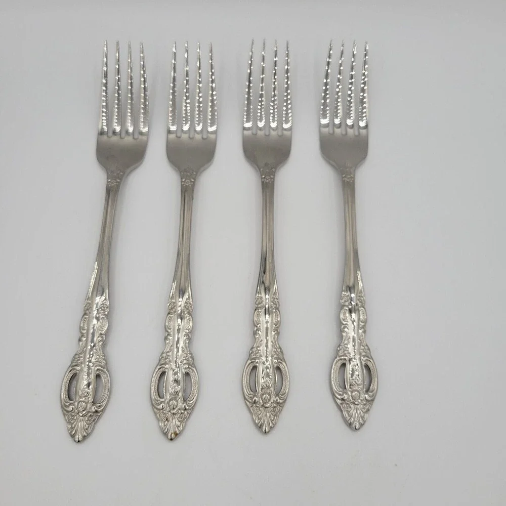 Baroque By‎ Estia Four Dinner Forks 18/8 Stainless Korea Flatware Replacements
